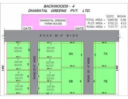 Master plan layout for Backwoods 4 residential plots by Dharatal Greens Pvt Ltd near Behat