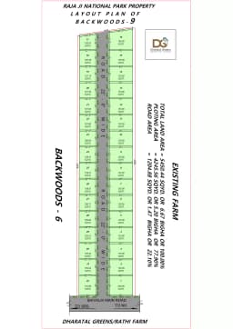 Master plan layout for Backwoods 9 residential plots by Dharatal Greens Pvt Ltd near Behat